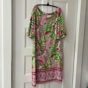 Pappagallo Pink and Green dress size XL